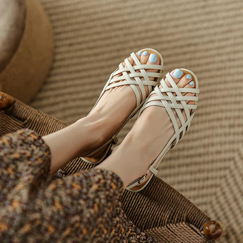 Vegan Leather Sandals for Women - Stylish Comfort with Adjustable Fit