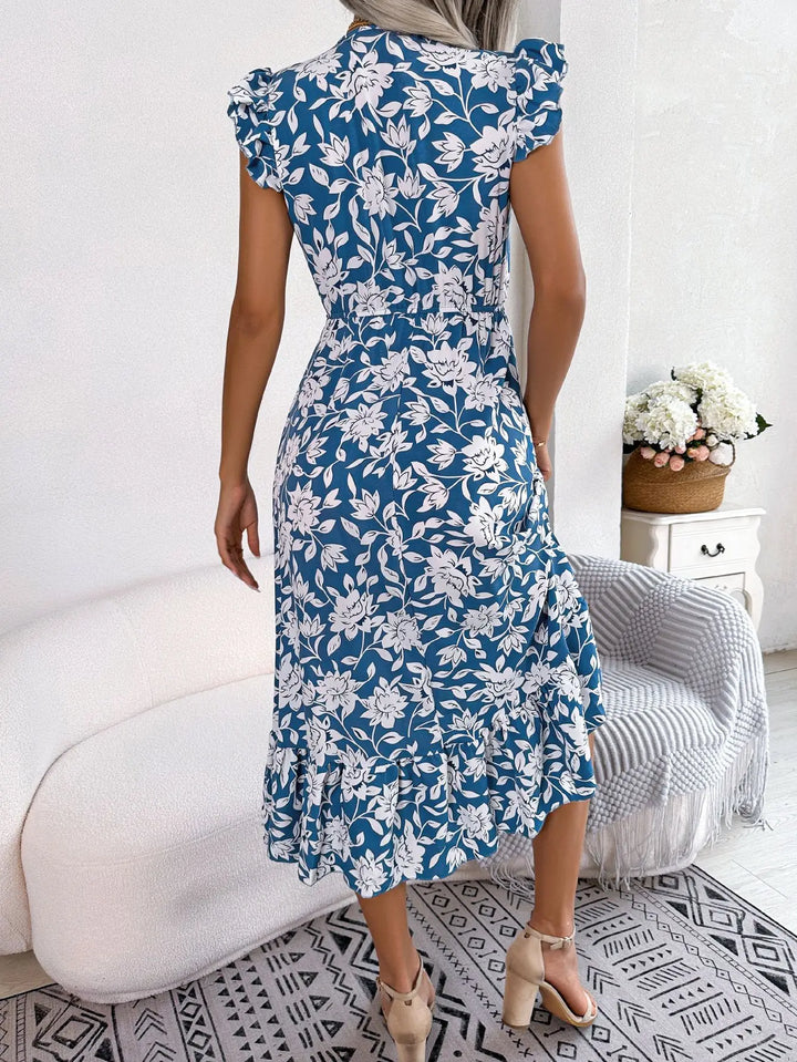 Floral Print Sleeveless Dress - Elegant Summer Style for Women