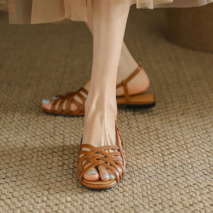 Vegan Leather Sandals for Women - Stylish Comfort with Adjustable Fit