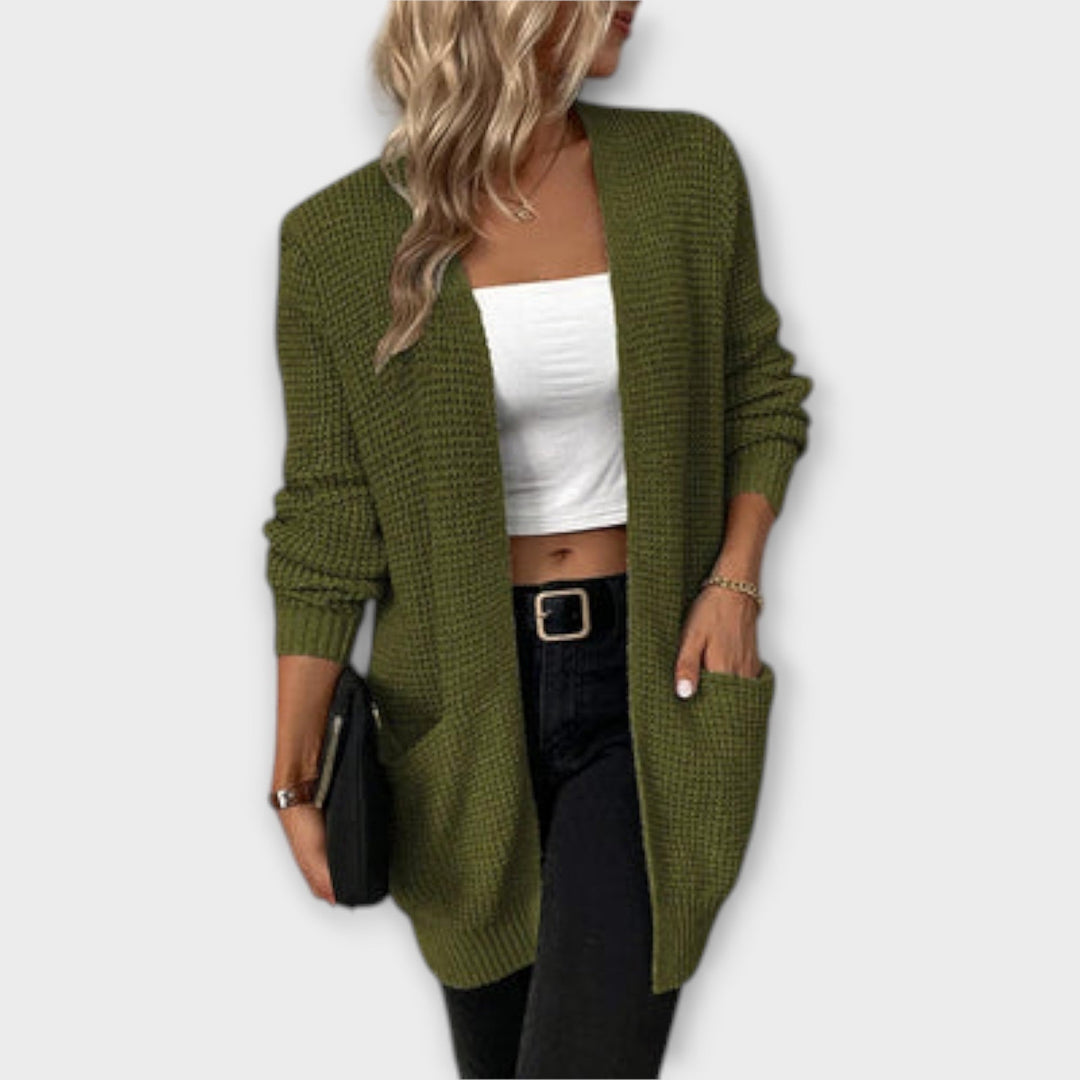 Samantha™ | Soft Black Cardigan Sweater for Women