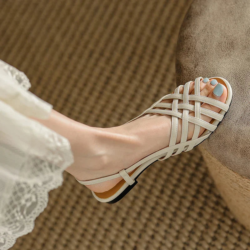 Vegan Leather Sandals for Women - Stylish Comfort with Adjustable Fit