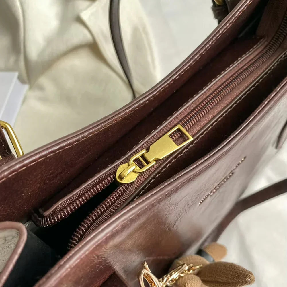 Charmbun Tote Bag - Stylish Vegan Leather with Removable Bunny Pendant