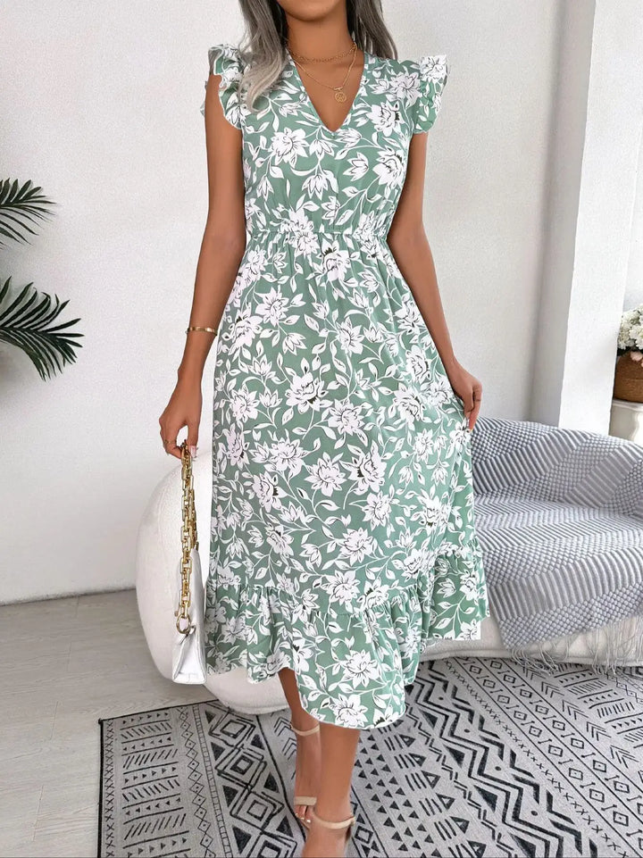 Variant image for Floral Print Sleeveless Dress - Elegant Summer Style for Women-3
