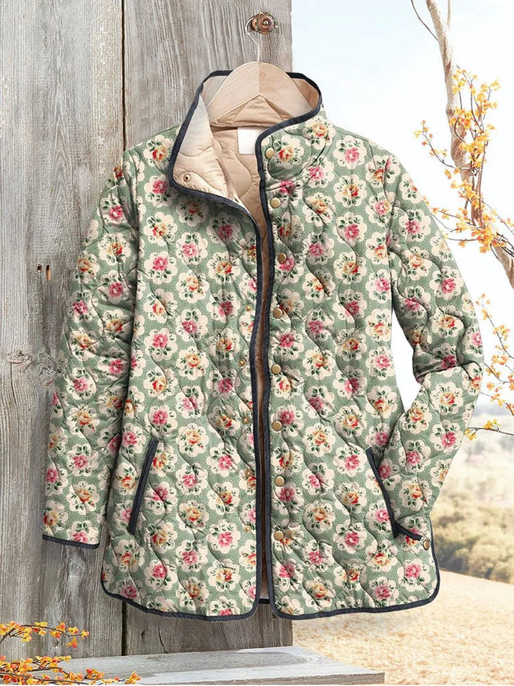 Sophia™ | Cozy Floral Print Womens Jacket