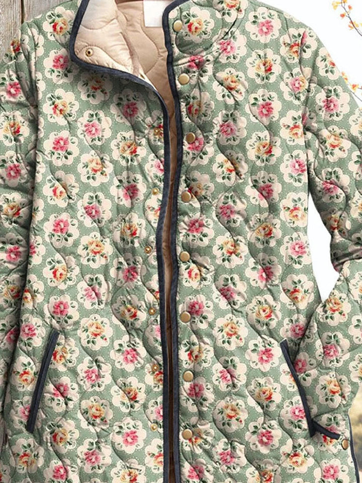 Sophia™ | Cozy Floral Print Womens Jacket