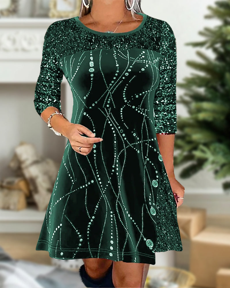 Sophia™ | Elegant Women's Dress with Velvet Details 6