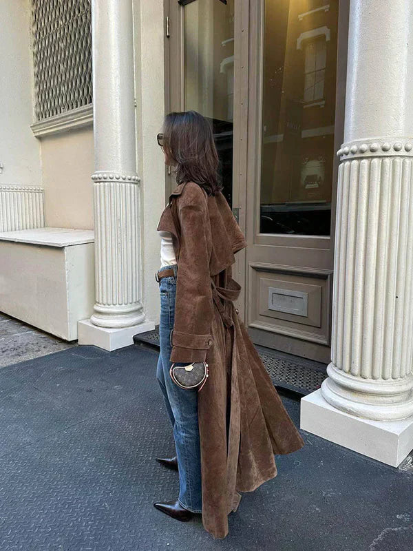 Suzanne| Classic Suede Trench Coat. 2
