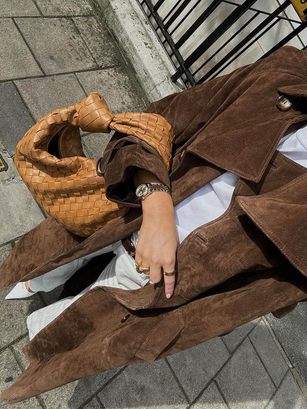Suzanne| Classic Suede Trench Coat. 4