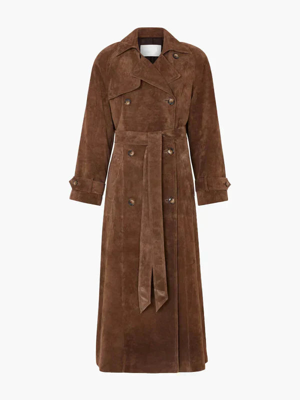 Suzanne| Classic Suede Trench Coat. 6
