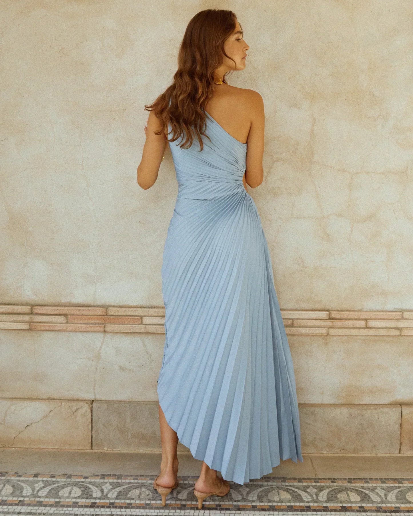 Delfina™ Women's Cocktail Dress - Elegant Pleated Satin Style
