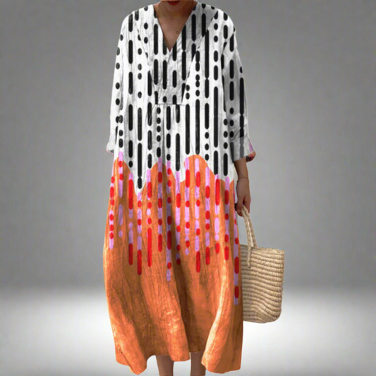 Tessa™ | Artful Black Maxi Dress for Women
