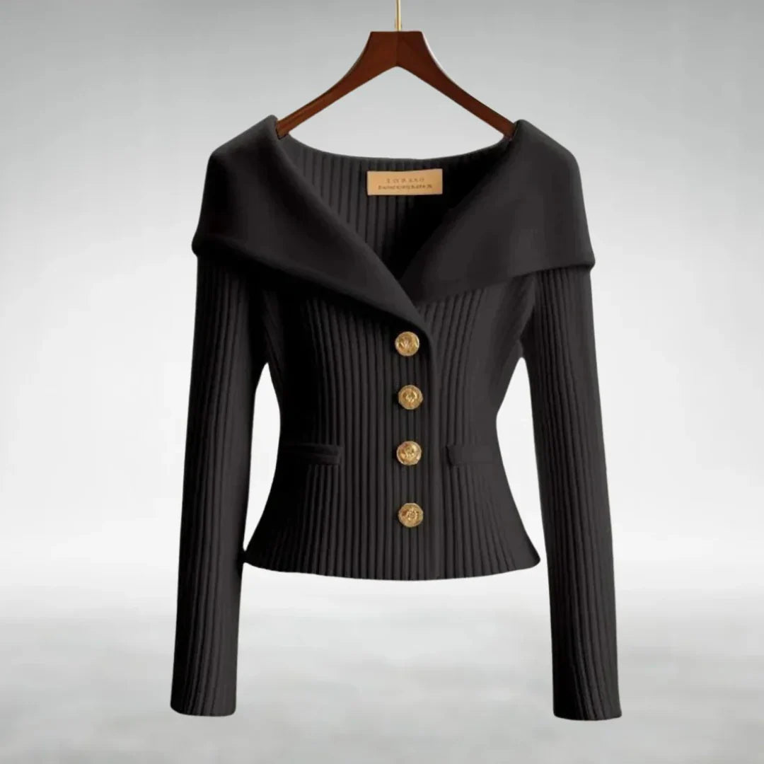 Venice Elegant Black Cardigan Sweater - Soft, Flattering Fit for Women
