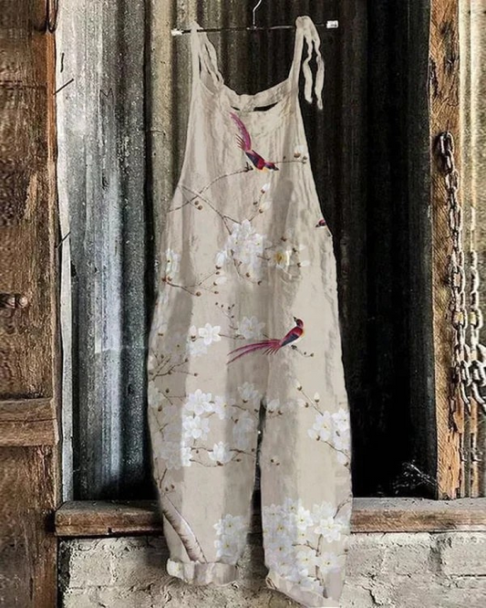 Vintage Floral Jumpsuit - Elegant Style & Comfort for Women