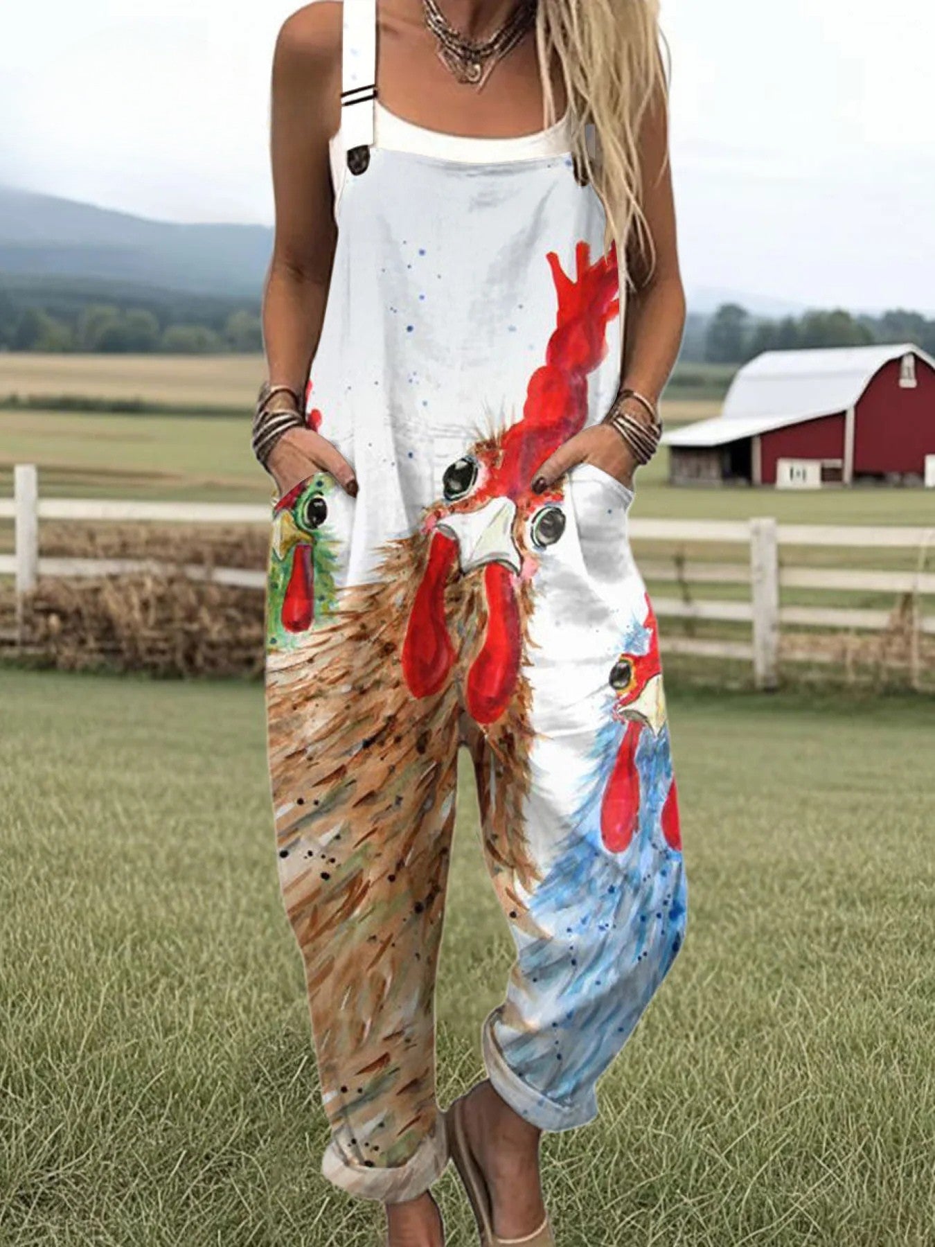 Women's Jumpsuit - Vintage Floral Design, Wide Leg Comfort & Style