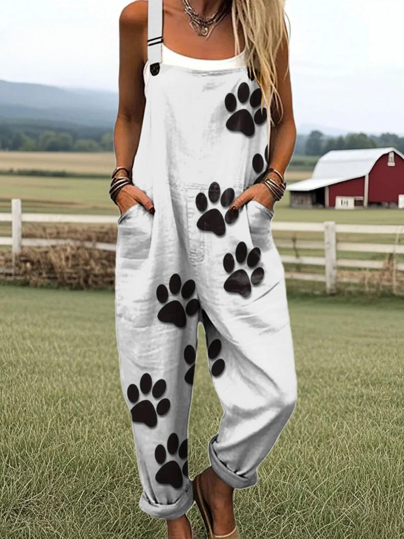 Women's Jumpsuit - Vintage Floral Design, Wide Leg Comfort & Style