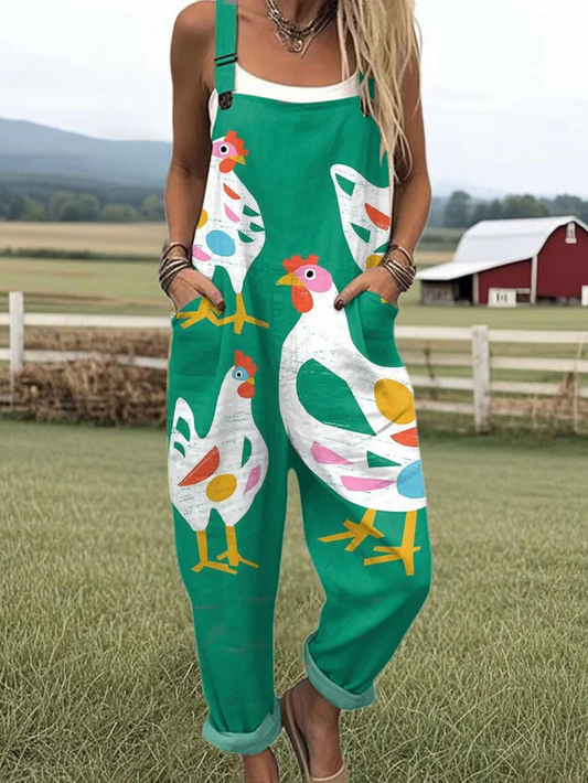 Women's Jumpsuit - Vintage Floral Design for Effortless Style & Comfort