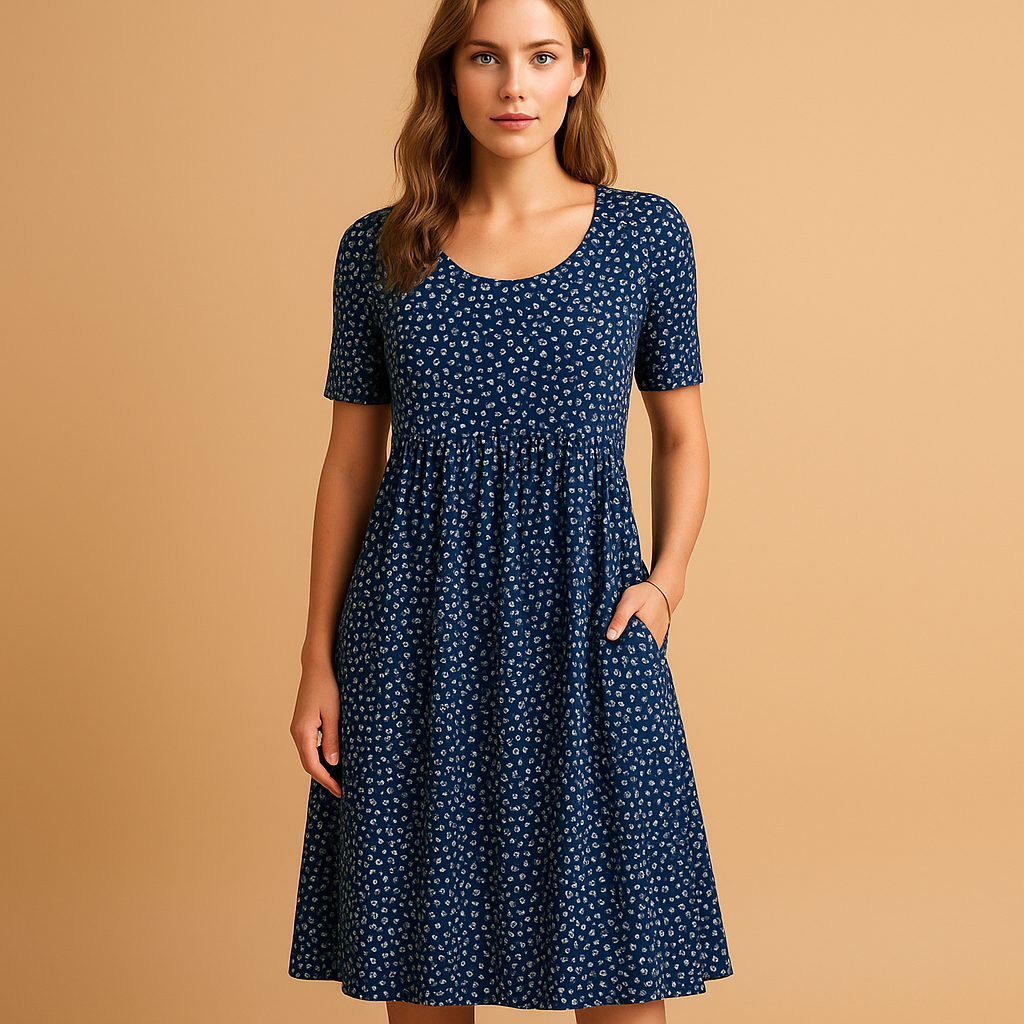 Women's Summer Midi Dress - Flattering Fit & Playful Prints