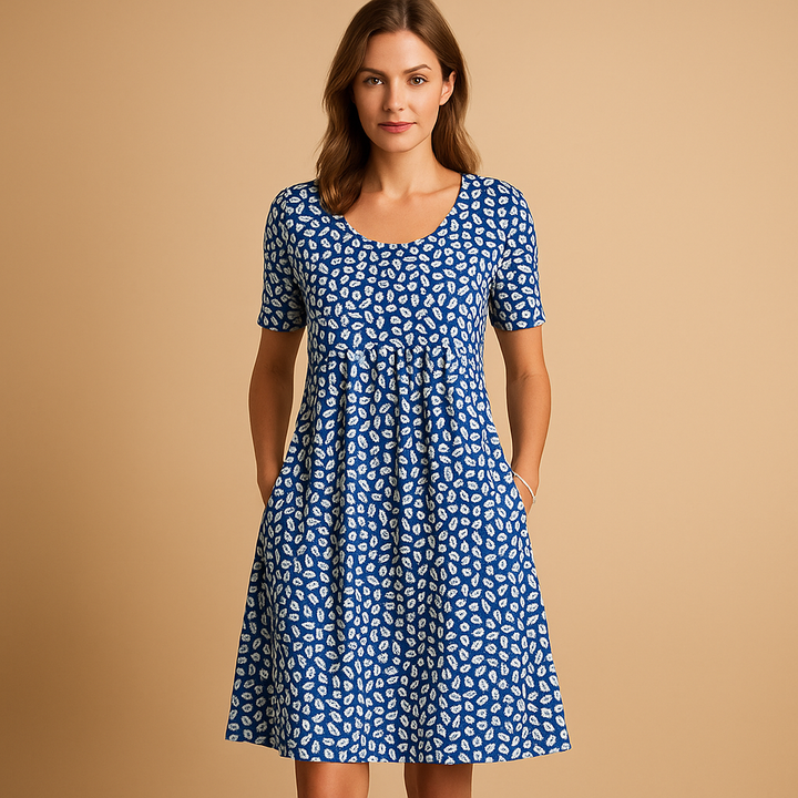 Women's Summer Midi Dress - Flattering Fit & Playful Prints