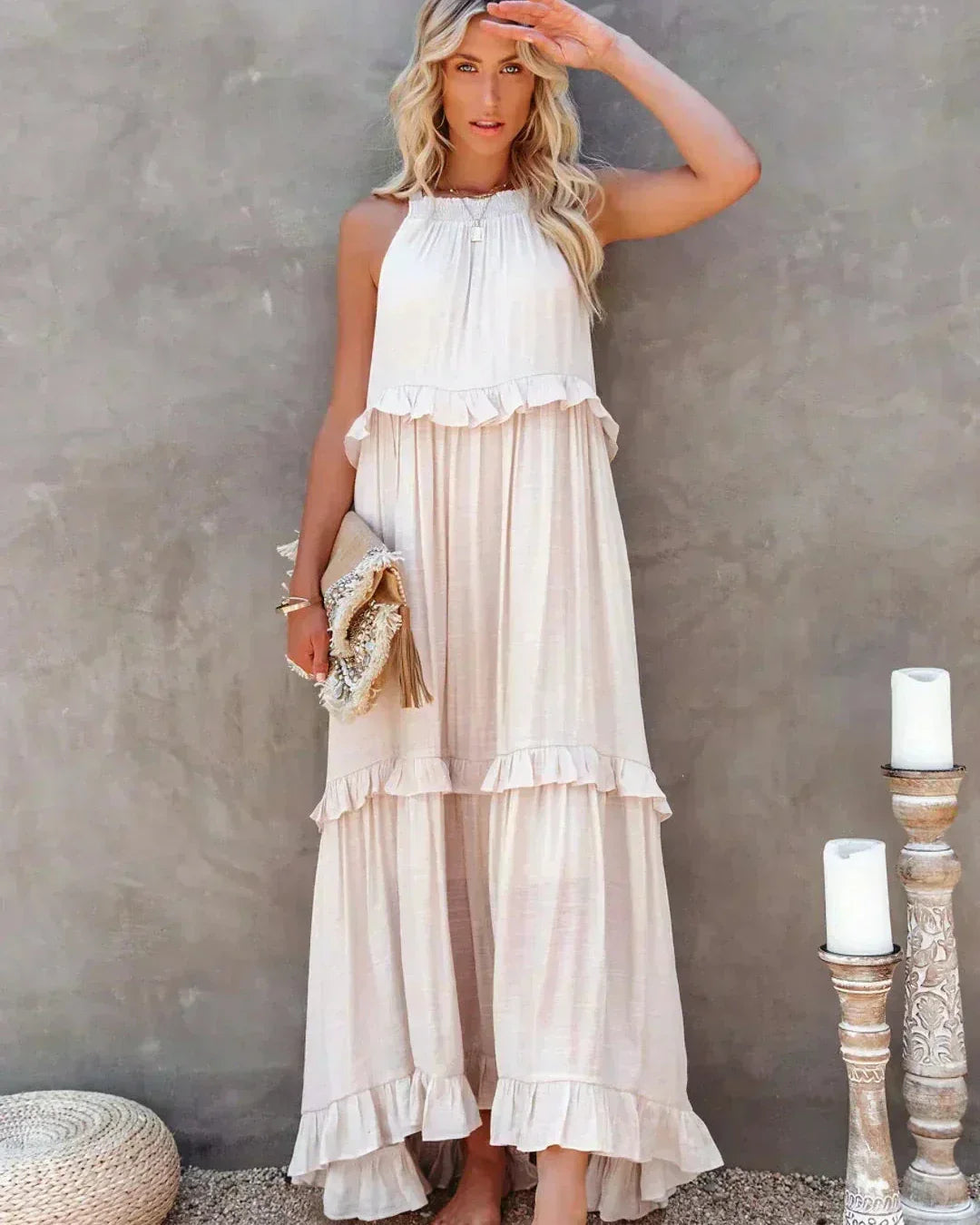 Xanthe™ | Relaxed White Maxi Dress for Effortless Elegance