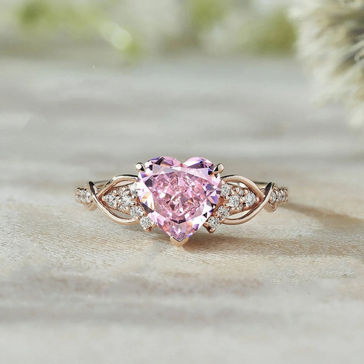 Breast Cancer Awareness Pink Diamond Ring